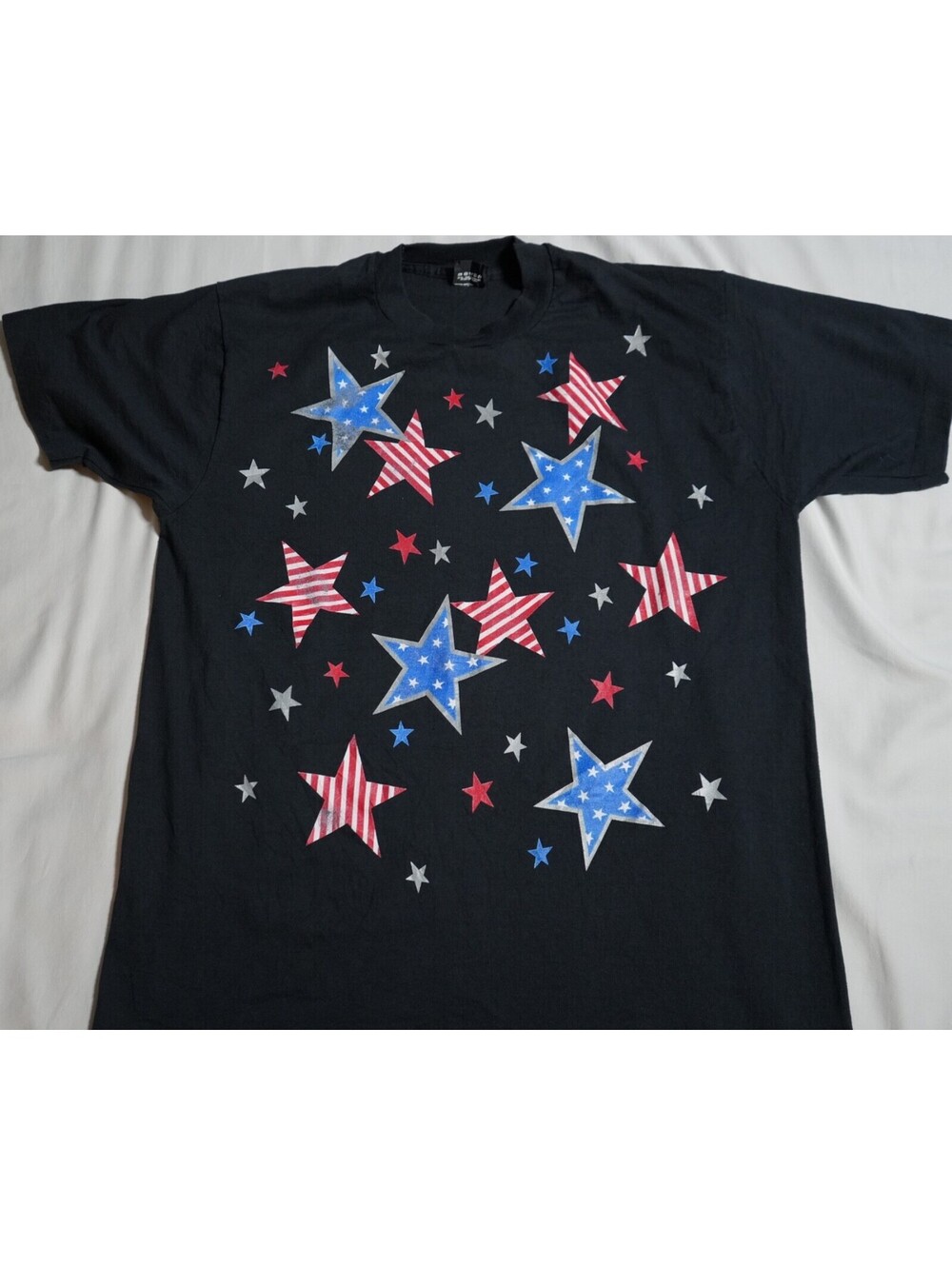 Vintage 80s - 90s Red White & Blue American Flag Stars, Single Stitch T-Shirt